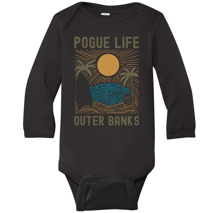 Outer Banks North Carolina NC Beach Baby Long Sleeve Bodysuit