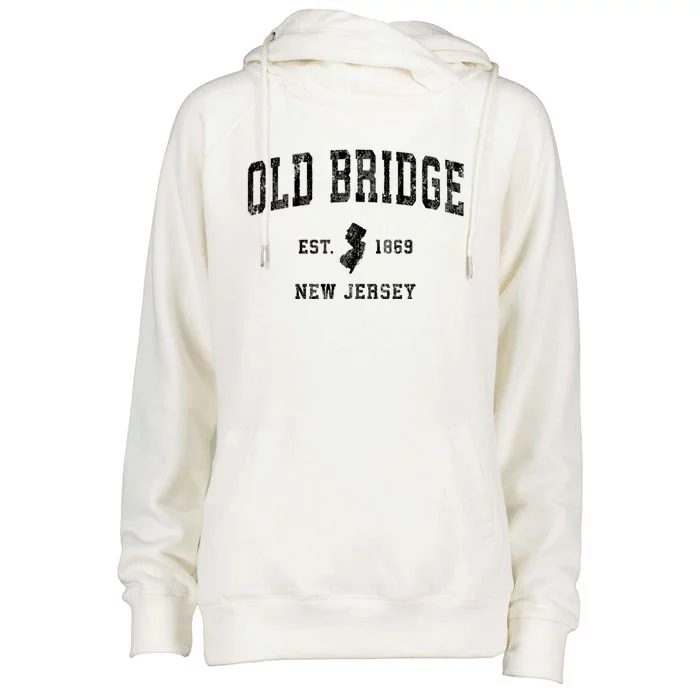 Old Bridge New Jersey Nj Vintage Established Athletic Sports Design Womens Funnel Neck Pullover Hood