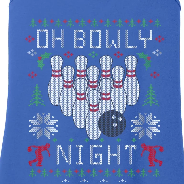 Oh Bowly Night Bowling Ugly Christmas Sweater Party Gift Ladies Essential Tank