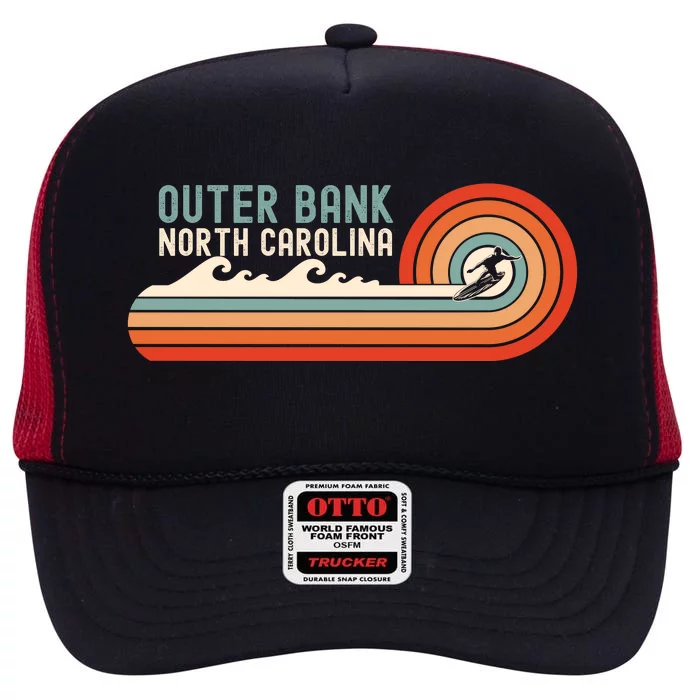 Outer Banks North Carolina NC Beach High Crown Mesh Trucker Hat