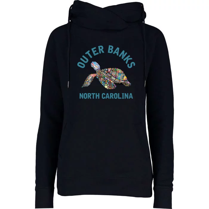 Outer Banks North Carolina NC Beach Womens Funnel Neck Pullover Hood