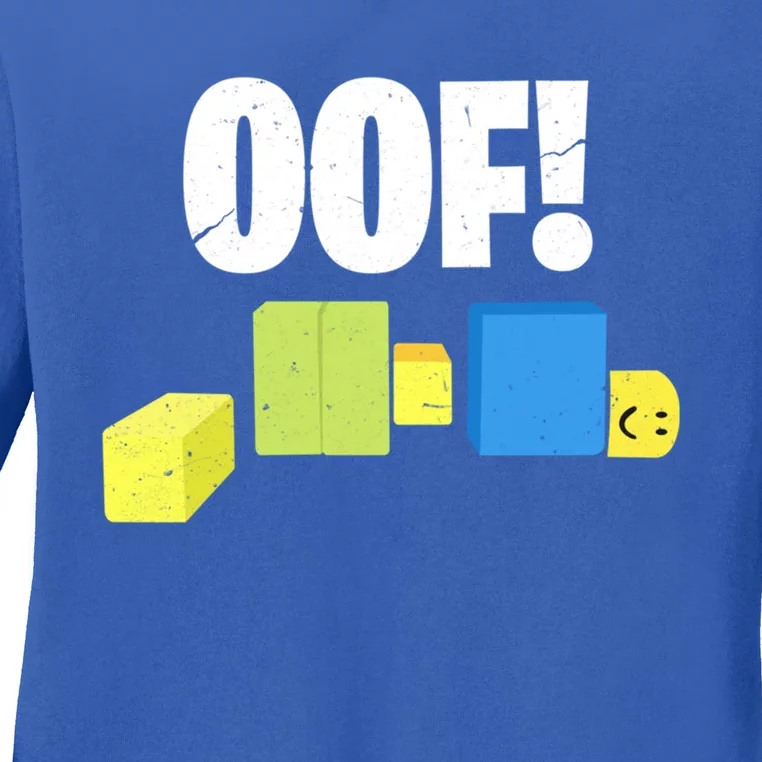 Oof! Blox Noob Funny Gamer Gift Ladies Long Sleeve Shirt