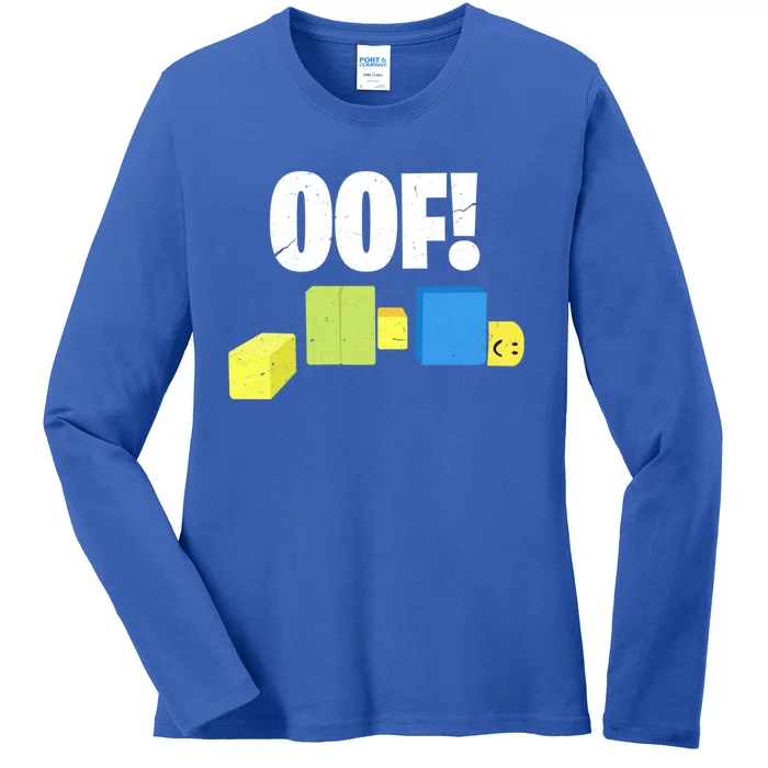 Oof! Blox Noob Funny Gamer Gift Ladies Long Sleeve Shirt