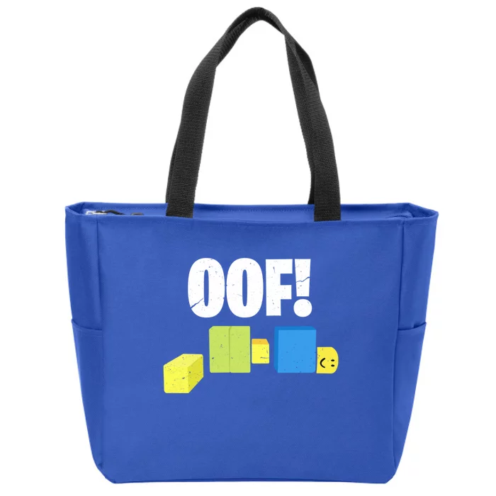 Oof! Blox Noob Funny Gamer Gift Zip Tote Bag