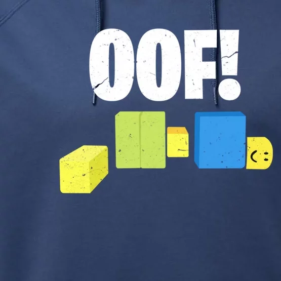 Oof! Blox Noob Funny Gamer Gift Performance Fleece Hoodie