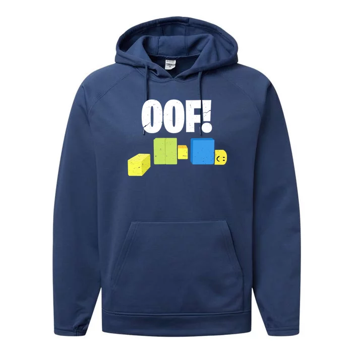 Oof! Blox Noob Funny Gamer Gift Performance Fleece Hoodie