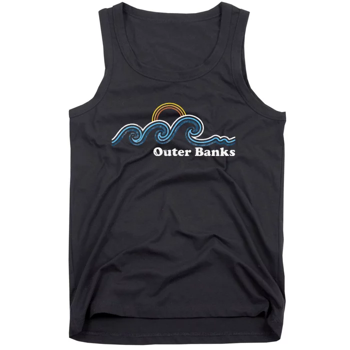 Outer Banks North Carolina Sufing Waves Sunset Beach Vintage Tank Top