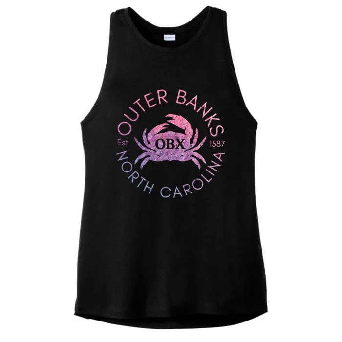 Outer Banks North Carolina OBX Crab Beach Summer Vintage Ladies Tri-Blend Wicking Tank