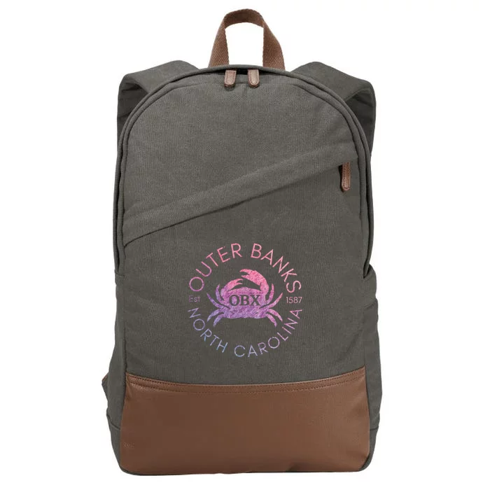 Outer Banks North Carolina OBX Crab Beach Summer Vintage Cotton Canvas Backpack