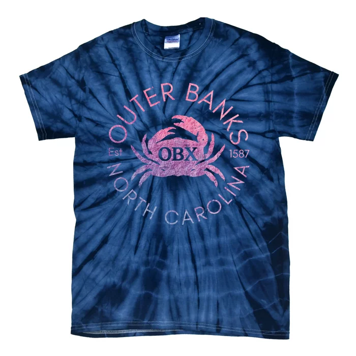 Outer Banks North Carolina OBX Crab Beach Summer Vintage Tie-Dye T-Shirt