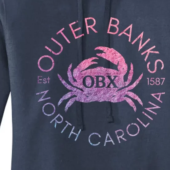 Outer Banks North Carolina Obx Crab Beach Summer Vintage Gift Women's Pullover Hoodie