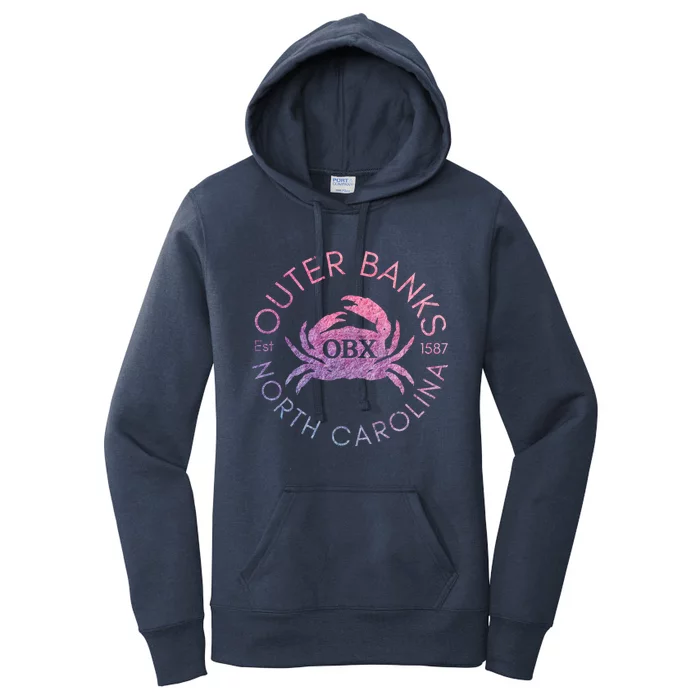 Outer Banks North Carolina Obx Crab Beach Summer Vintage Gift Women's Pullover Hoodie