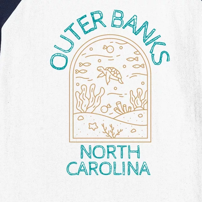 Outer Banks North Carolina NC Beach Baseball Sleeve Shirt