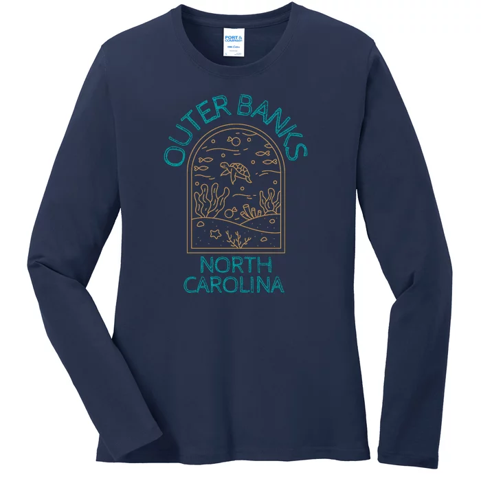 Outer Banks North Carolina NC Beach Ladies Long Sleeve Shirt