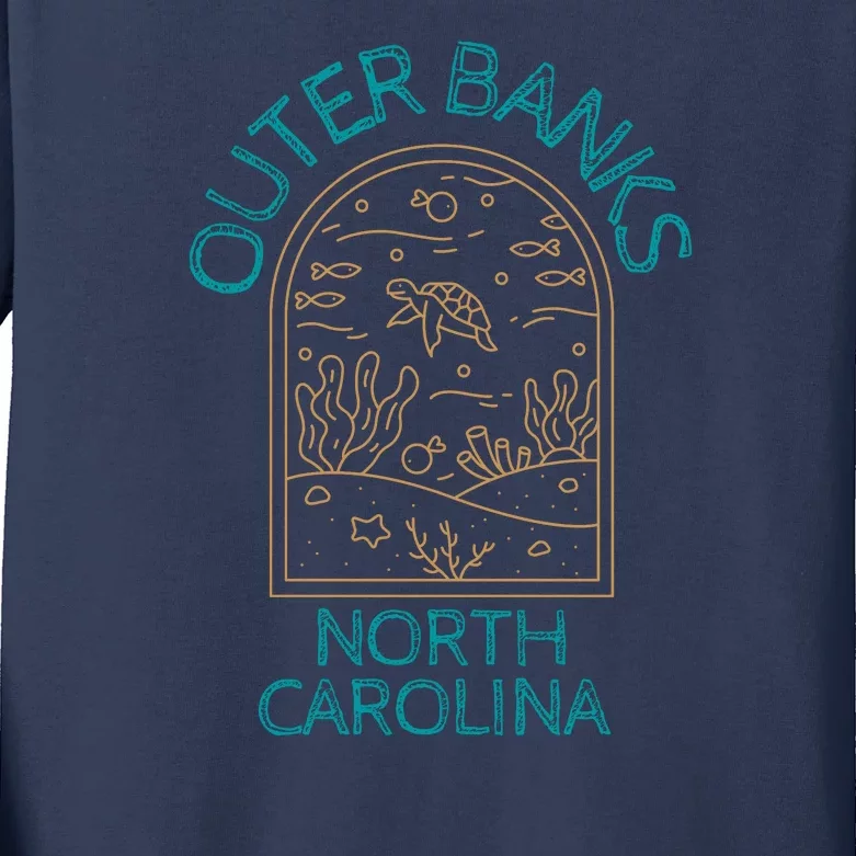 Outer Banks North Carolina NC Beach Kids Long Sleeve Shirt