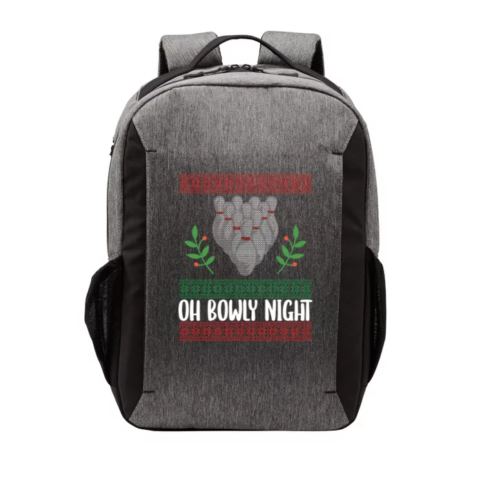 Oh Bowly Night Ugly Christmas Bowling Party Xmas Bowler Gift Vector Backpack