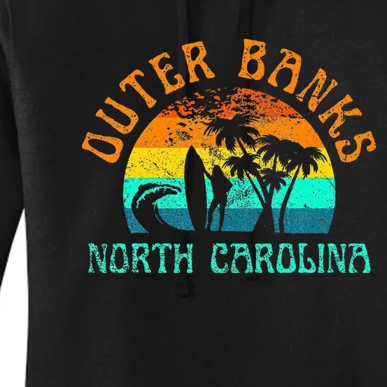 Outer Banks North Carolina Surf Beach Surfer OBX NC Women's Pullover Hoodie