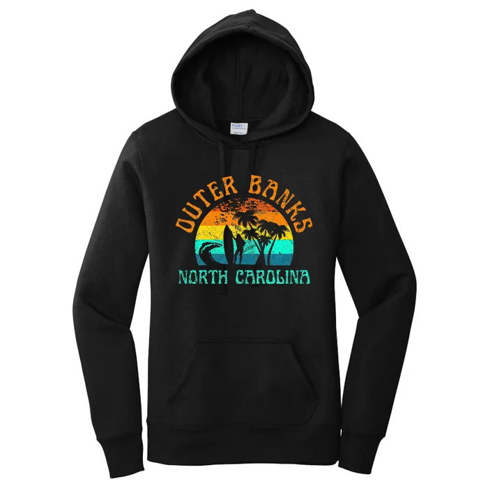 Outer Banks North Carolina Surf Beach Surfer OBX NC Women's Pullover Hoodie