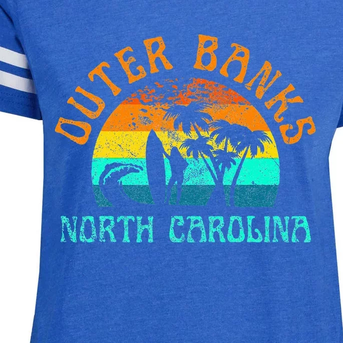 Outer Banks North Carolina Surf Beach Surfer OBX NC Enza Ladies Jersey Football T-Shirt