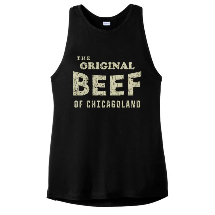 Vintage The Original Beef Of Chicagoland Ladies Tri-Blend Wicking Tank