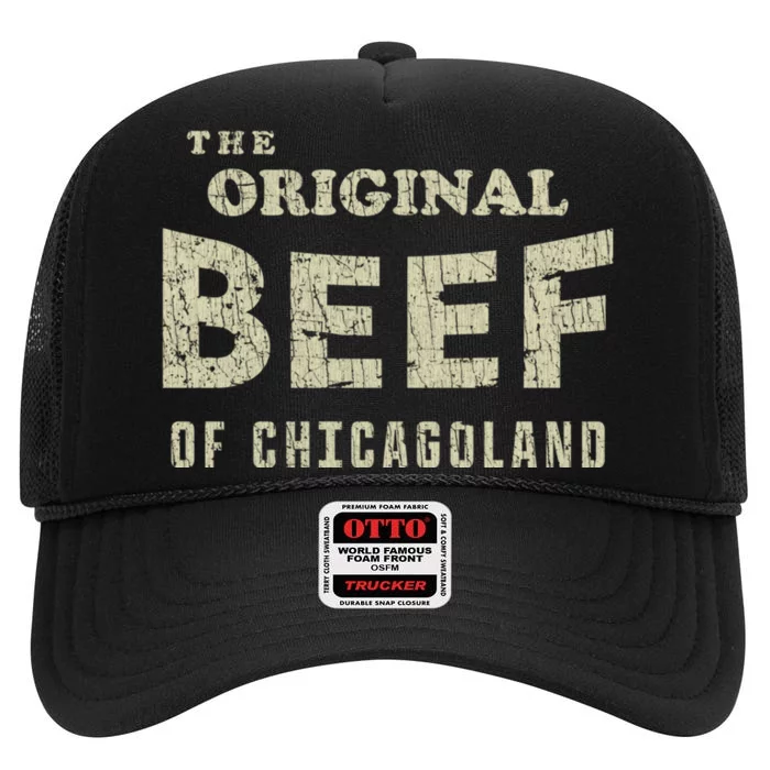 Vintage The Original Beef Of Chicagoland High Crown Mesh Trucker Hat