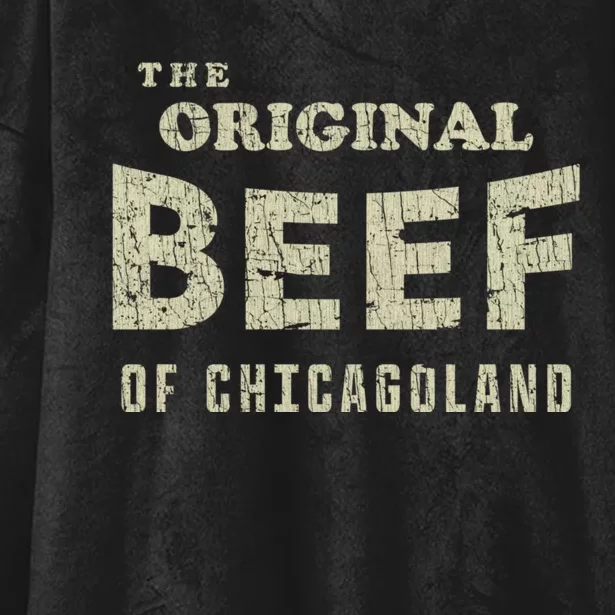 Vintage The Original Beef Of Chicagoland Hooded Wearable Blanket