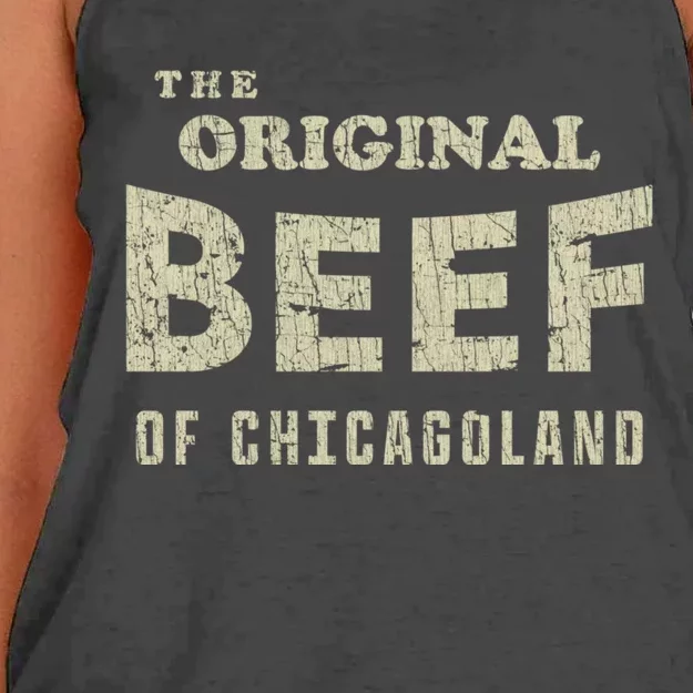 Vintage The Original Beef Of Chicagoland Women's Knotted Racerback Tank