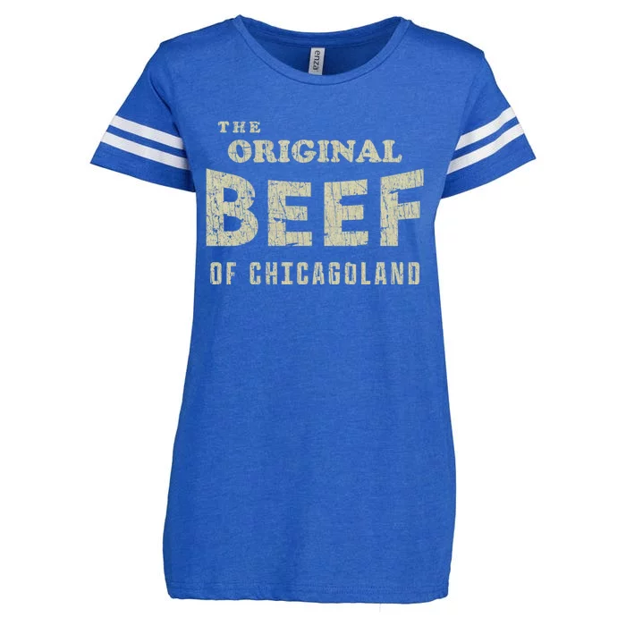 Vintage The Original Beef Of Chicagoland Enza Ladies Jersey Football T-Shirt