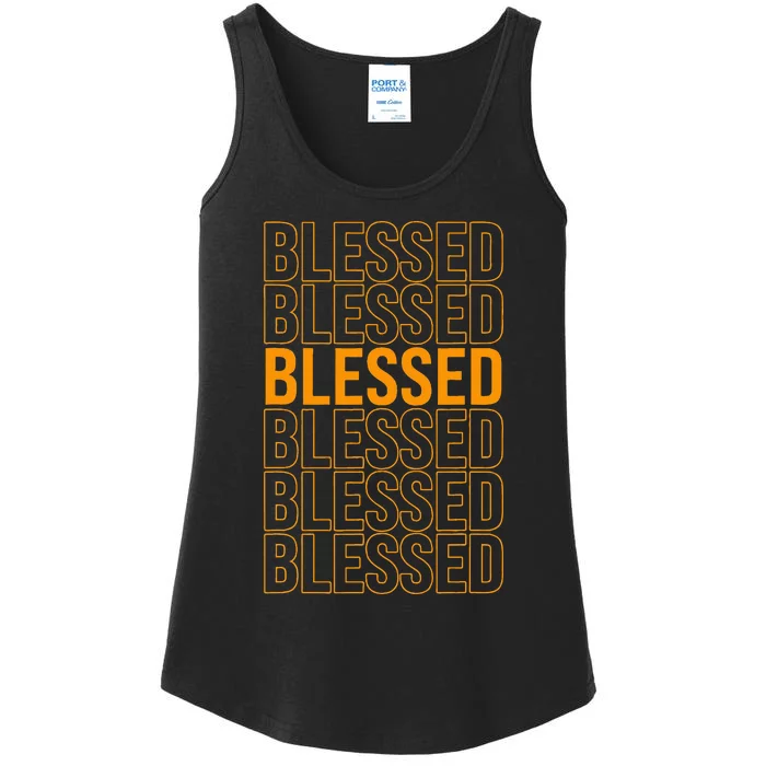 Orange Blessed Orange Graphic Ladies Essential Tank