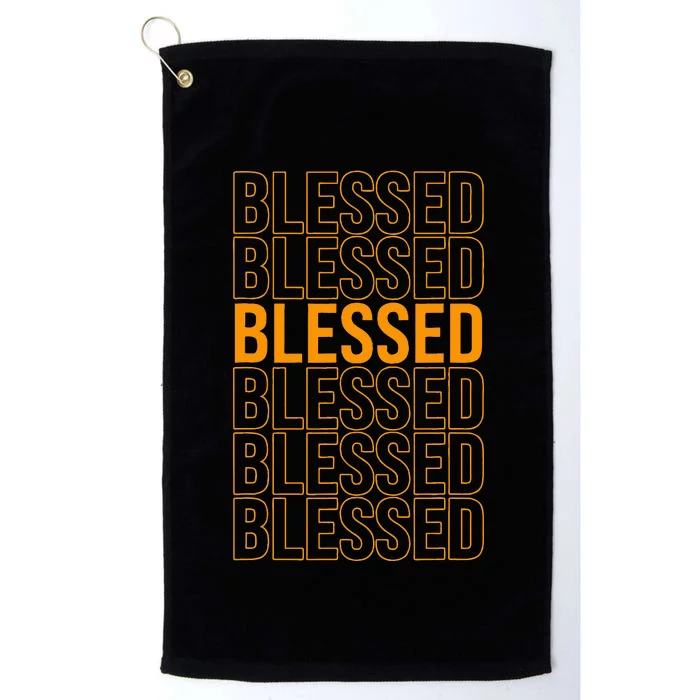 Orange Blessed Orange Graphic Platinum Collection Golf Towel