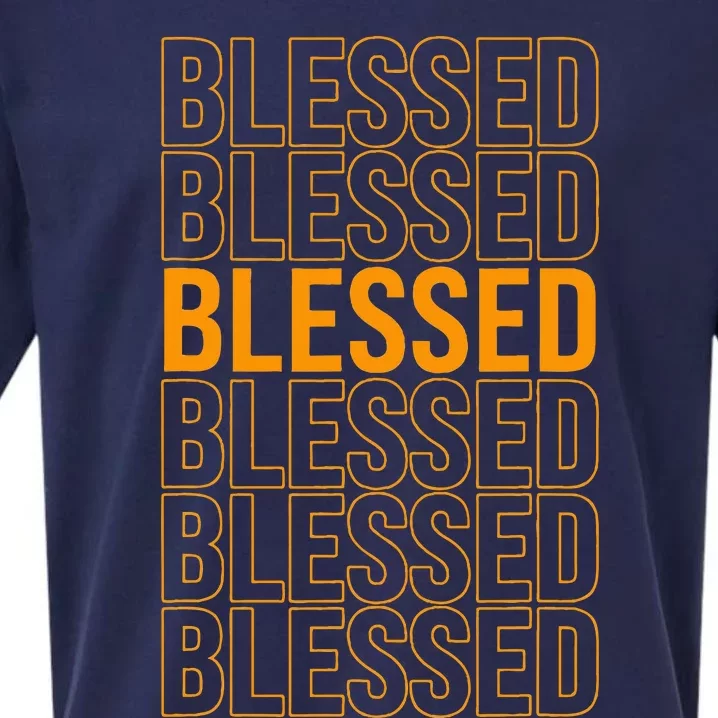 Orange Blessed Orange Graphic Sueded Cloud Jersey T-Shirt