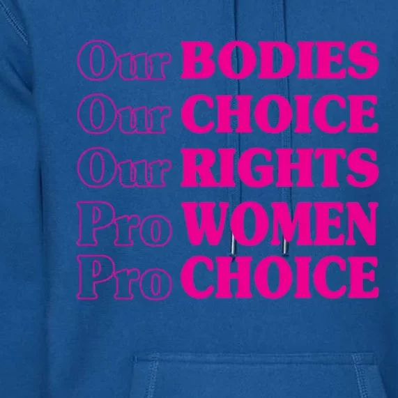 Our Bodies Our Choice Our Rights Pro Women Pro Choice Meaningful Gift Premium Hoodie