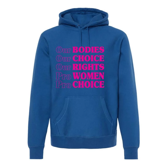 Our Bodies Our Choice Our Rights Pro Women Pro Choice Meaningful Gift Premium Hoodie