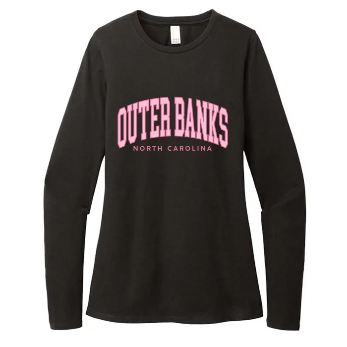 Oute_r Banks OBX North Carolina Summer Retro Preppy Throwback Womens CVC Long Sleeve Shirt