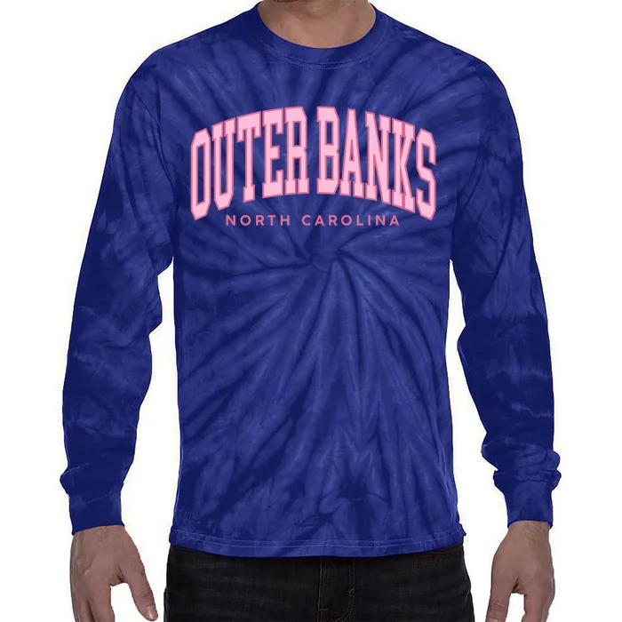 Oute_r Banks OBX North Carolina Summer Retro Preppy Throwback Tie-Dye Long Sleeve Shirt