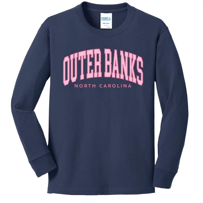 Oute_r Banks OBX North Carolina Summer Retro Preppy Throwback Kids Long Sleeve Shirt