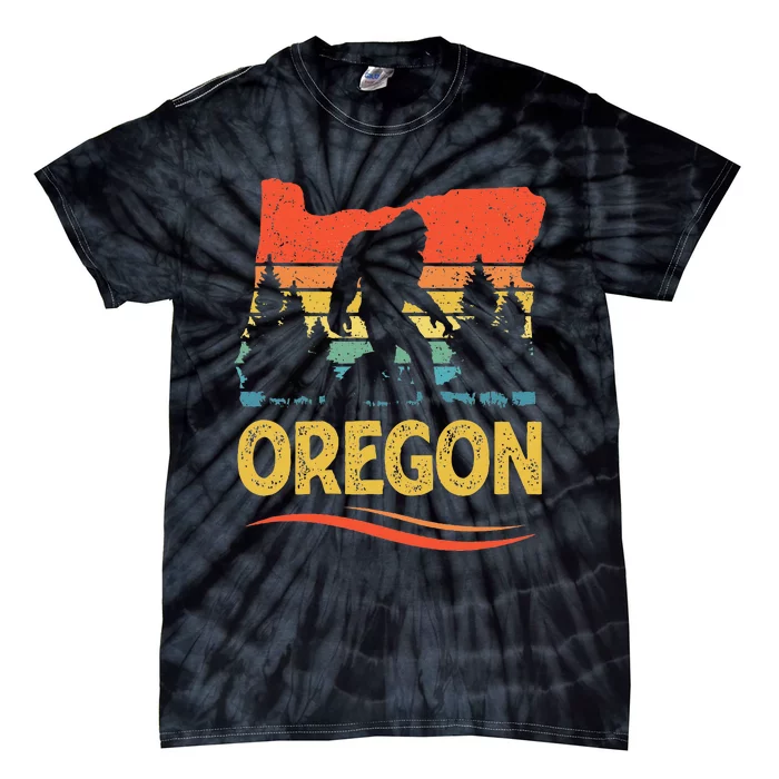 Oregon Bigfoot Oregon With A Bigfoot Or A Sasquatch Tie-Dye T-Shirt