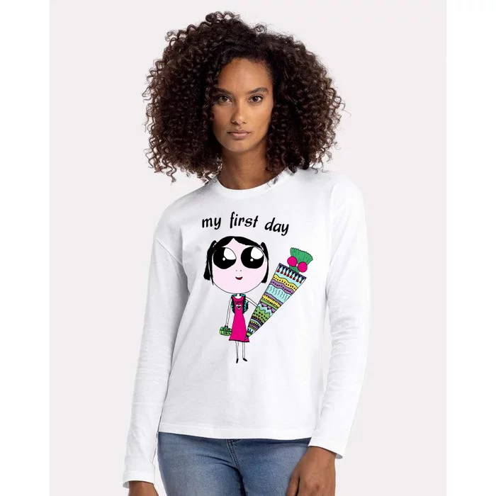 Outfit Beginning Of School Or Kindergarten Great Gift Womens Cotton Relaxed Long Sleeve T-Shirt