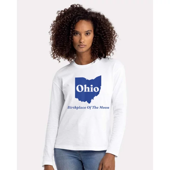 Ohio Birthplace Of The Moon Womens Cotton Relaxed Long Sleeve T-Shirt