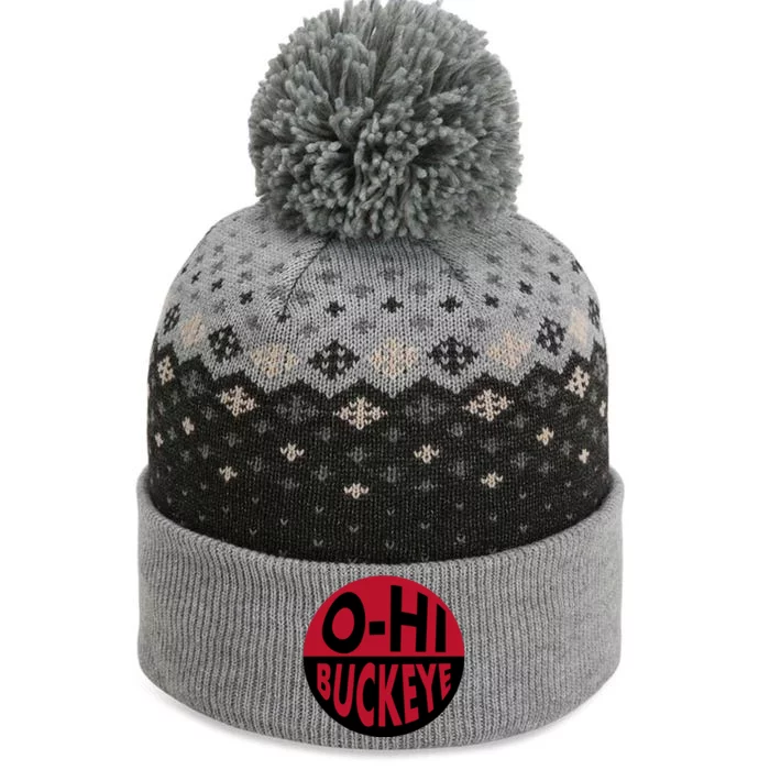 OhHi Buckeye The Baniff Cuffed Pom Beanie