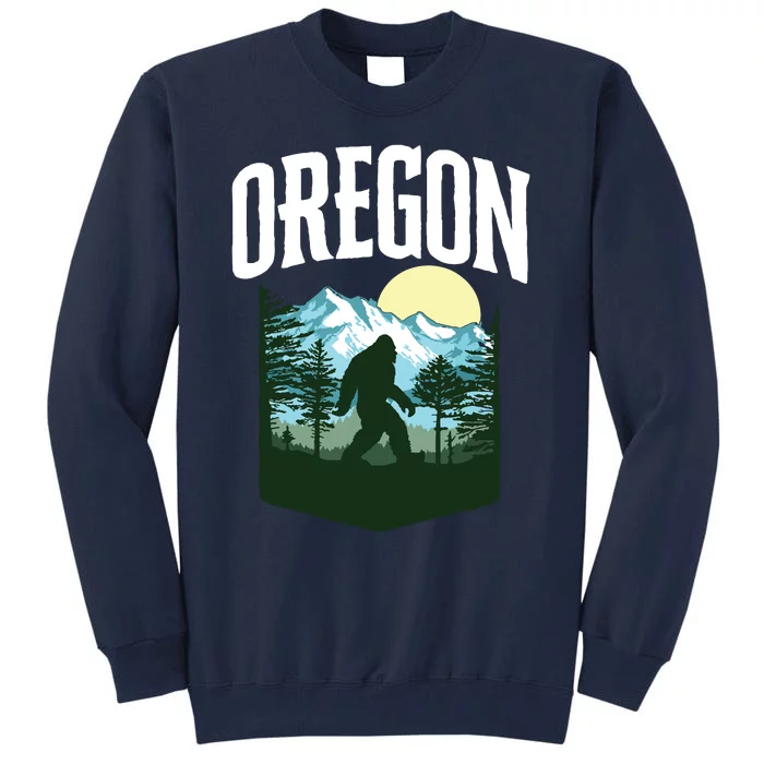 Oregon Bigfoot Outdoors Graphic Mountains Trees Nature Tall Sweatshirt