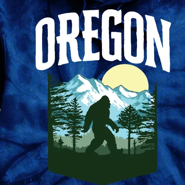 Oregon Bigfoot Outdoors Graphic Mountains Trees Nature Tie Dye Hoodie