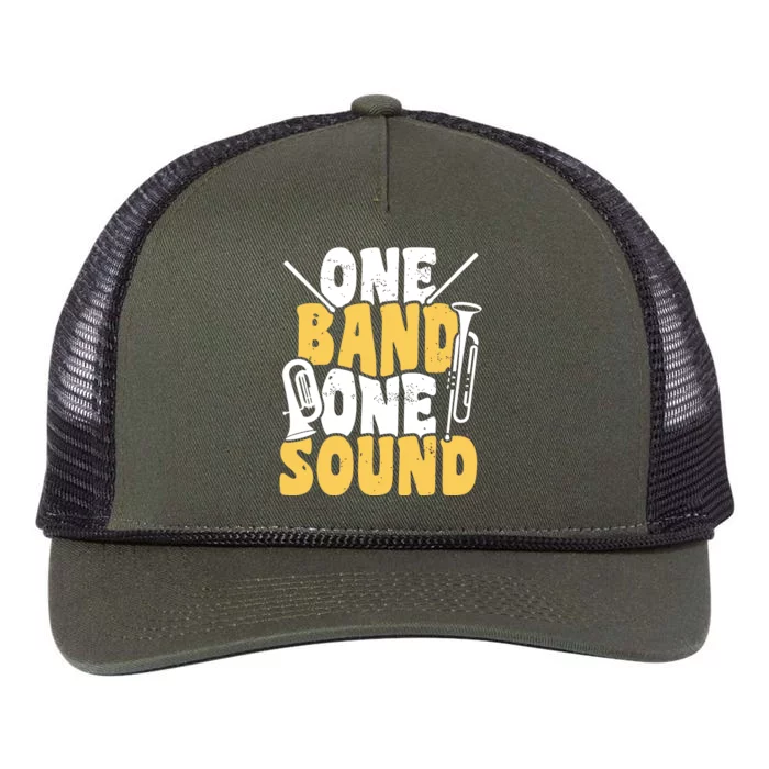 One Band One Sound Marching Band Senior Drumline Retro Rope Trucker Hat Cap