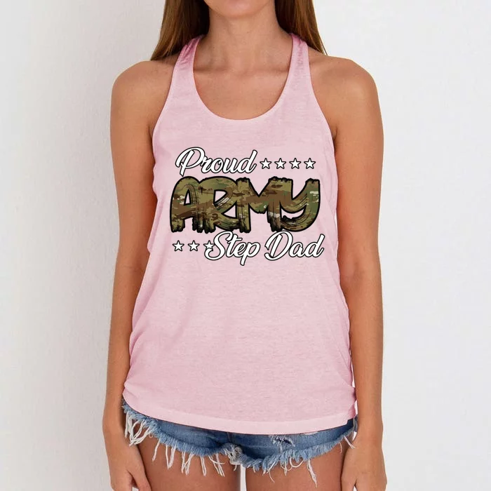 Ocp Bold Proud Army Step Dad Meaningful Gift Women's Knotted Racerback Tank