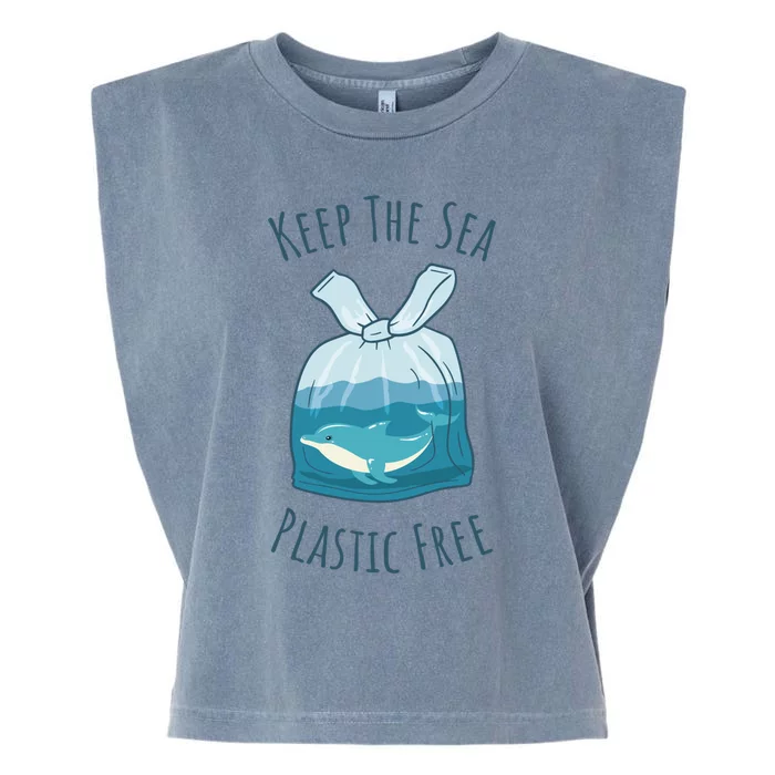 Ocean Ban Plastic Pollution Keep The Sea Plastics Free Gift Garment-Dyed Women's Muscle Tee