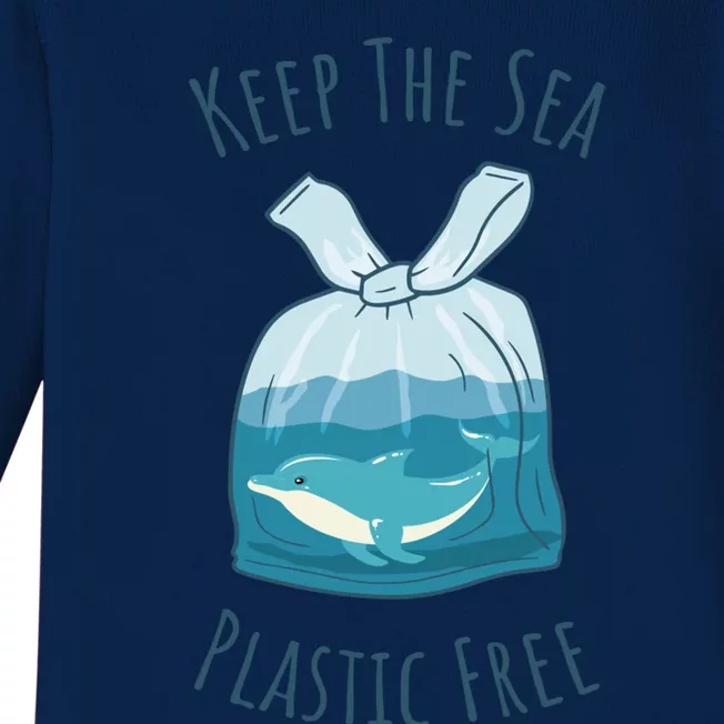 Ocean Ban Plastic Pollution Keep The Sea Plastics Free Gift Baby Long Sleeve Bodysuit