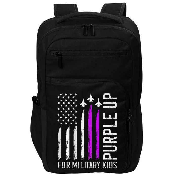 (On Back) Purple Up For Military Military Child Month Impact Tech Backpack