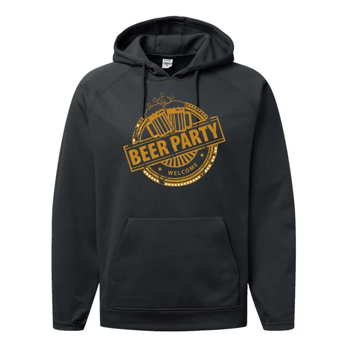 Oktoberfest Beer Party Welcome Performance Fleece Hoodie