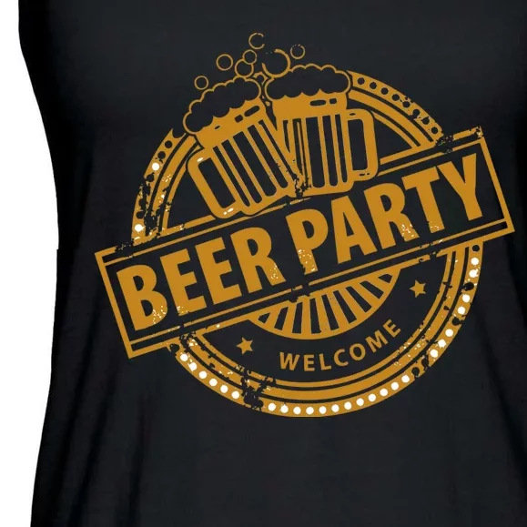 Oktoberfest Beer Party Welcome Ladies Essential Flowy Tank