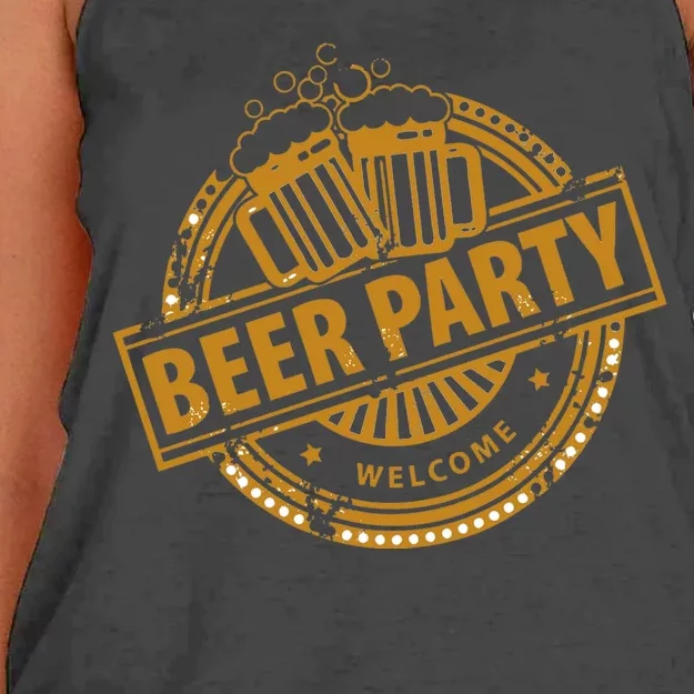 Oktoberfest Beer Party Welcome Women's Knotted Racerback Tank